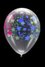 25 ballons ovales motif toiles fluo 30 cm