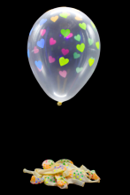 25 ballons ovales motif coeur fluo Ø30 cm