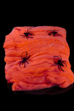 Toile d'araignée fluorescente UV Orange 20g + 2 araignées