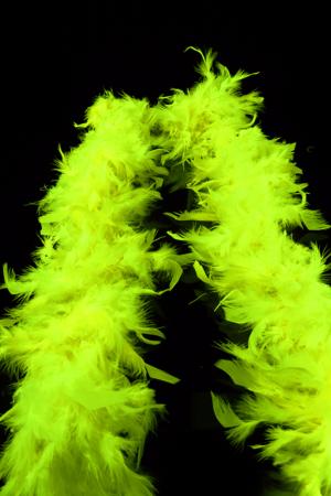 Echarpe boa en plume jaune fluo