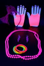 Set accessoires rose fluo années 80