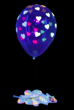 25 ballons ovales motif coeur fluo Ø30 cm