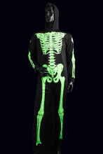 Costume squelette vert Halloween XL