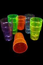 Pinte fluo réutilisable 56cl 5 couleurs UV - 10 pièces