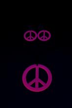 Collier et boucles d'oreilles fluo rose Peace and Love