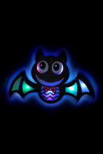 Décoration chauve souris lumineuse 28x17cm - 9 LED