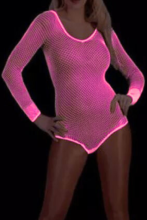 Body rose fluo en résille