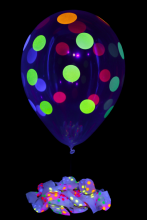 25 ballons ovales motif pois fluo Ø30 cm