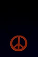 Collier fluo Peace and Love orange