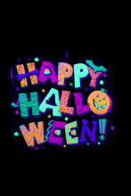 Tableau Fluo 3D Happy Halloween - 45 x 53 cm