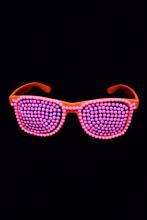 Lunettes orange fluo perles